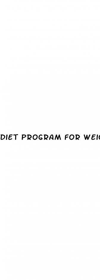 diet program for weight loss