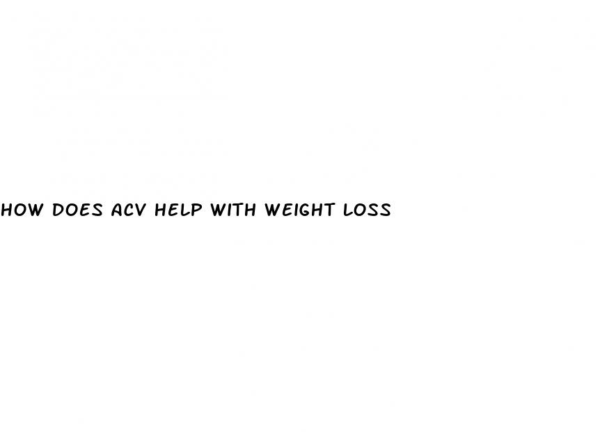 how does acv help with weight loss
