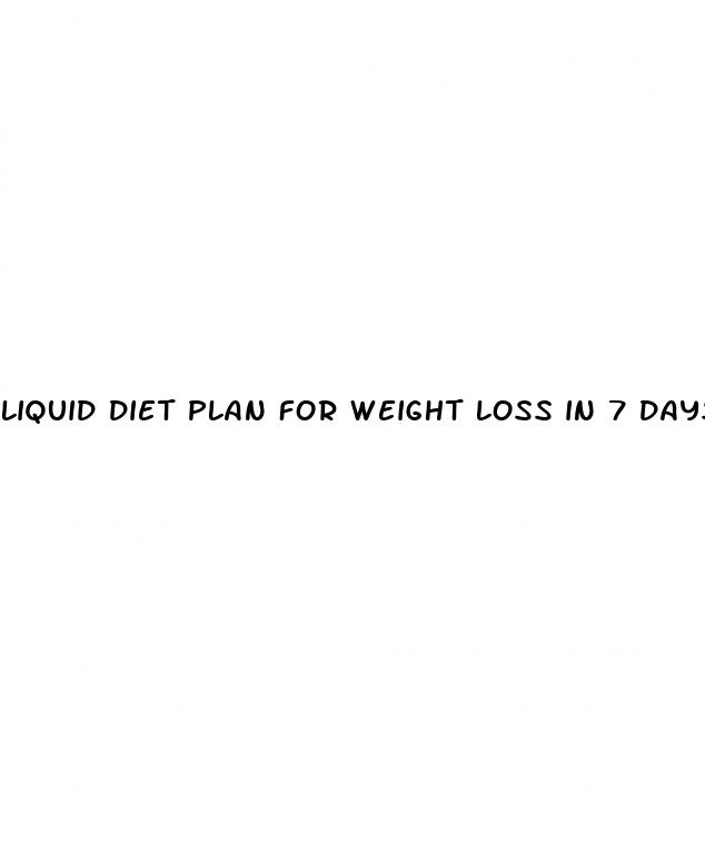 liquid diet plan for weight loss in 7 days pdf