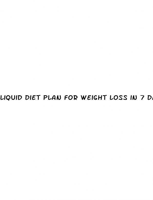 liquid diet plan for weight loss in 7 days pdf