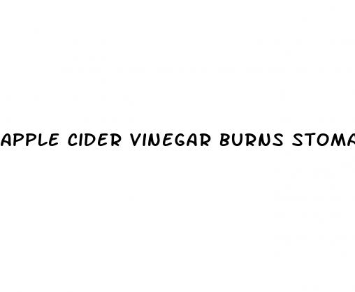 apple cider vinegar burns stomach