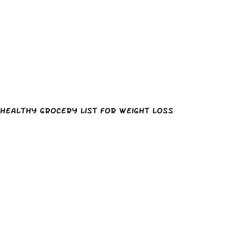healthy grocery list for weight loss