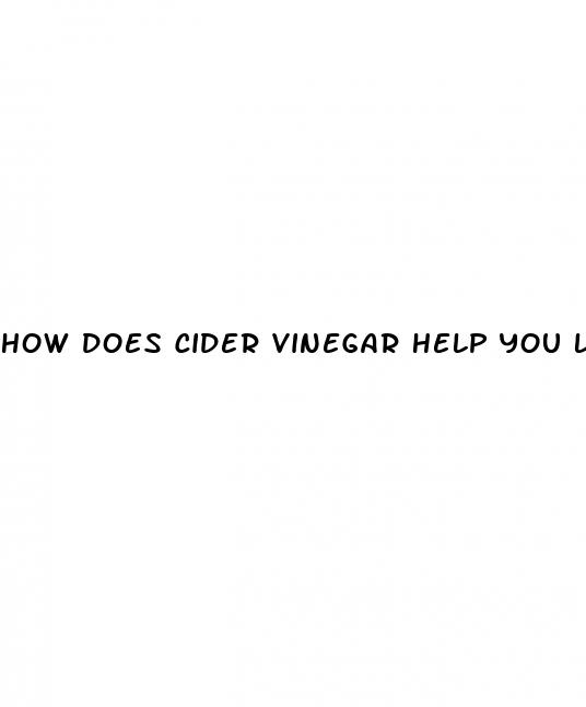 how does cider vinegar help you lose weight