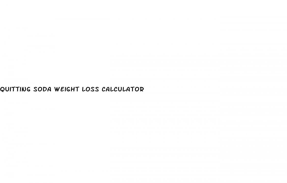 quitting soda weight loss calculator