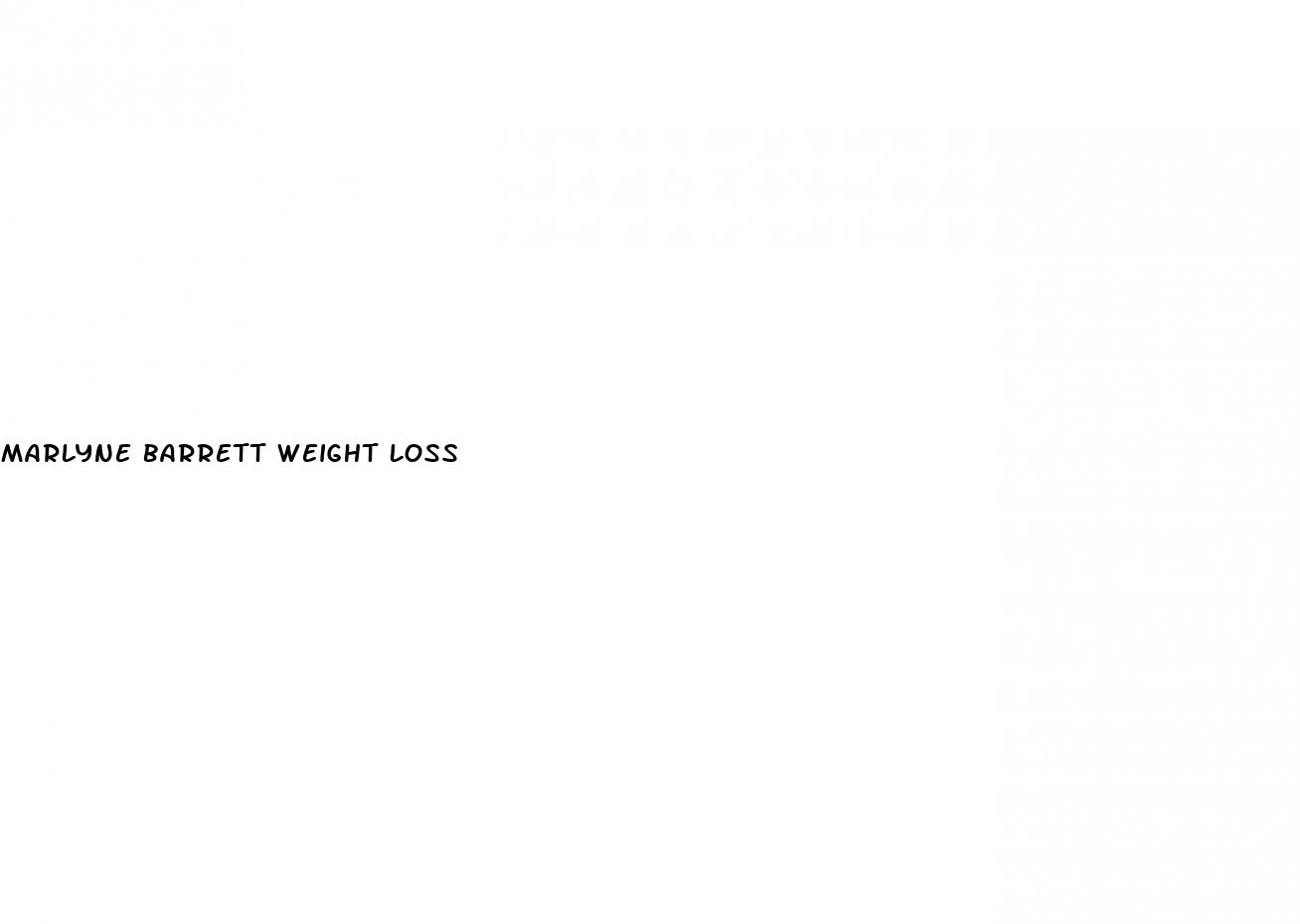 marlyne barrett weight loss