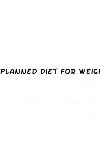 planned diet for weight loss