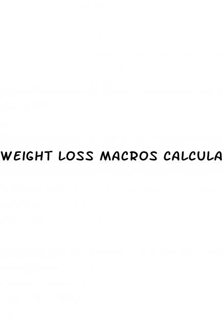 weight loss macros calculator