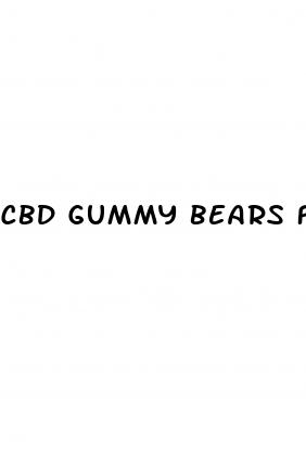 cbd gummy bears for ed