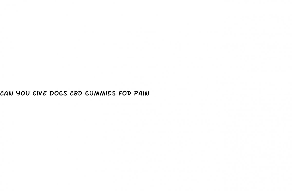 can you give dogs cbd gummies for pain