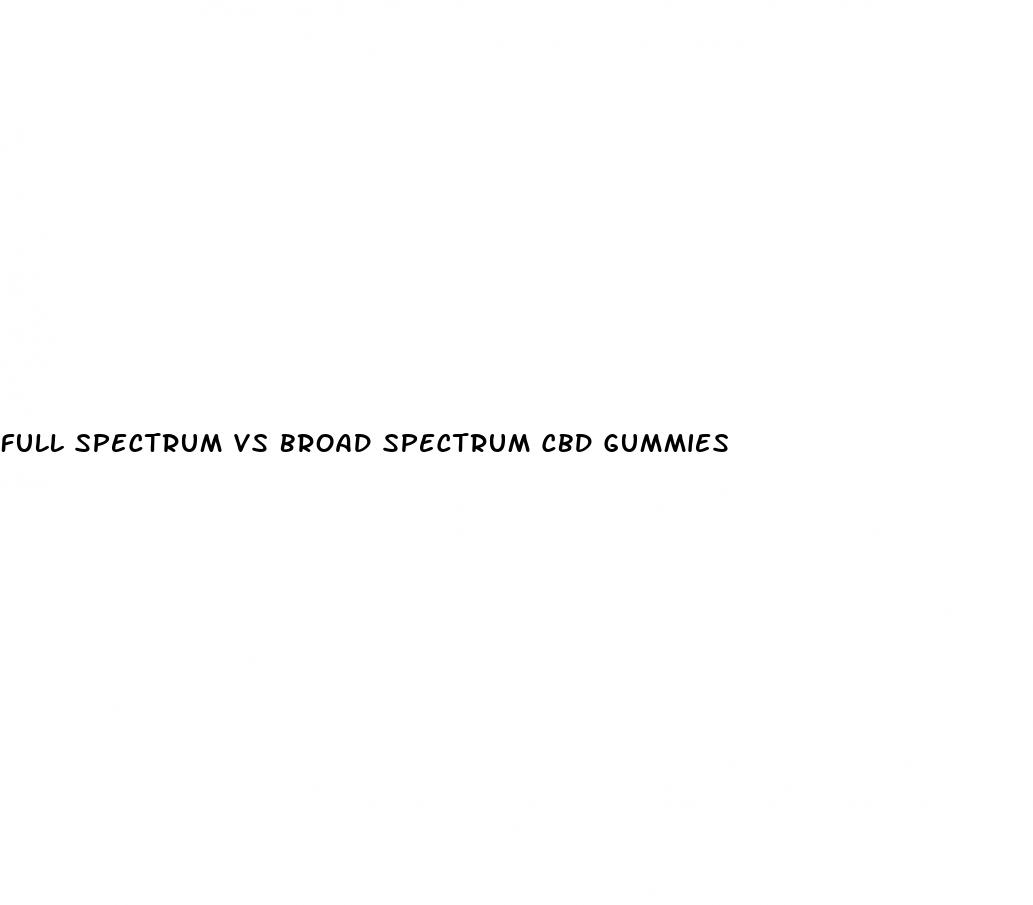 full spectrum vs broad spectrum cbd gummies