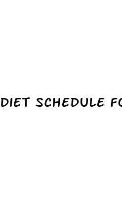 diet schedule for weight loss