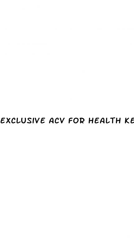exclusive acv for health keto