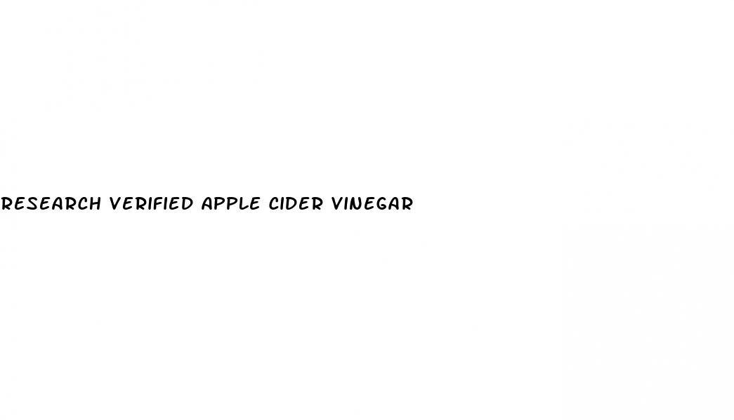 research verified apple cider vinegar